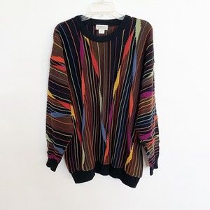 Norm Thompson Vintage Tundra Sweater, 3D Knit, Coogi, Cosby Style Sz Large